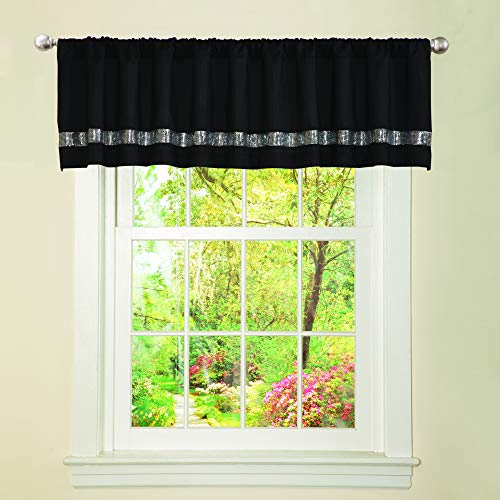 Lush Decor Fenstervorhang, Sternenhimmel, 1 Stück, Polyester, Schwarz und Grau, Valance 18" L x 84" W von Lush Decor