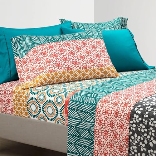 Lush Decor Bohemian Stripe Soft Sheet 6-Piece Set, Queensize, Türkis & Orange Lush Decor Bohemian Stripe Soft Sheet 6-Piece Set, Queensize, Türkis & Orange von Lush Decor