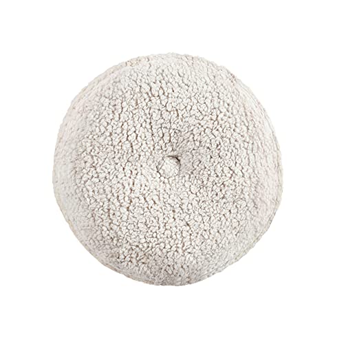 Lush Decor Button Soft Sherpa Rundes Dekokissen 38,1 cm rund neutral von Lush Decor