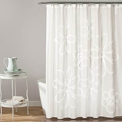 Lush Decor White Ruffle Flower Polyester-Duschvorhang, weiß, W x L 72" (1 Panels) Lush Decor White Ruffle Flower Polyester-Duschvorhang, weiß, W x L 72" (1 Panels) von Lush Decor