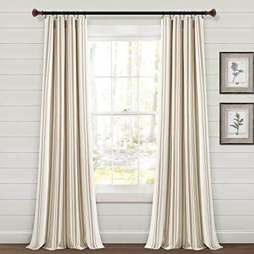 Lush Decor Farmhouse Fenstervorhang, gestreift, garngefärbte Baumwolle, neutral, 107 x 213 cm Lush Decor Farmhouse Fenstervorhang, gestreift, garngefärbte Baumwolle, neutral, 107 x 213 cm von Lush Decor