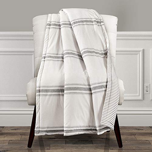 Lush Decor Farmhouse Überwurf, gestreift, 152,4 x 127 cm, Grau von Lush Decor