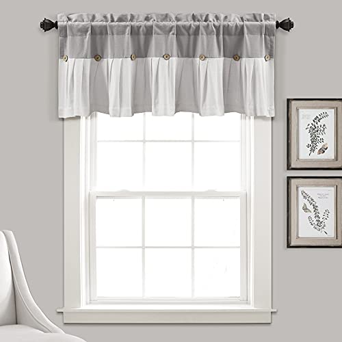 Lush Decor Leinen-Volant im Bauernhaus-Stil, 213,4 x 45,7 cm (B x L), rustikaler Küchenvolant für Fenster, geplätetes Farbblock-Design mit Kokosnussschalen-Knöpfen, Küchenvorhang, 1 Stück Lush Decor Leinen-Volant im Bauernhaus-Stil, 213,4 x 45,7 cm (B x L), rustikaler Küchenvolant für Fenster, geplätetes Farbblock-Design mit Kokosnussschalen-Knöpfen, Küchenvorhang, 1 Stück von Lush Decor