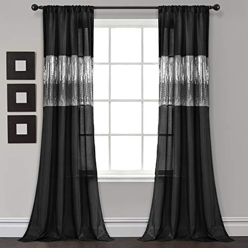 Lush Decor Fenstervorhang, Sternenhimmel, 241,3 cm lang x 106,7 cm breit, Schwarz Lush Decor Fenstervorhang, Sternenhimmel, 241,3 cm lang x 106,7 cm breit, Schwarz von Lush Decor
