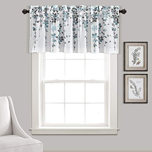 Lush Decor Fenstervorhang mit Volant, weinende Blume, lichtfilternd, Blau und Grau Lush Decor Fenstervorhang mit Volant, weinende Blume, lichtfilternd, Blau und Grau von Lush Decor
