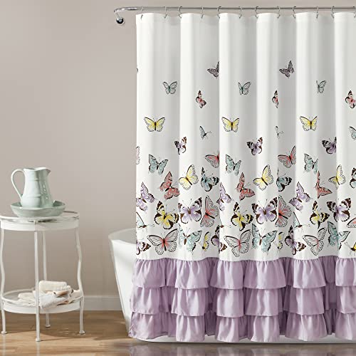 Lush Decor Flutter Butterfly Duschvorhang, 183 x 183 cm, Lila Lush Decor Flutter Butterfly Duschvorhang, 183 x 183 cm, Lila von Lush Decor