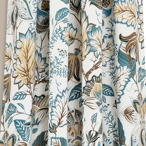 Lush Decor Halfmoon Cynthia Jacobean Raumverdunkelungsvorhang, 213,4 x 132,1 cm + 5,1 cm Kopfleiste, Türkis/Neutral Lush Decor Halfmoon Cynthia Jacobean Raumverdunkelungsvorhang, 213,4 x 132,1 cm + 5,1 cm Kopfleiste, Türkis/Neutral von Lush Decor