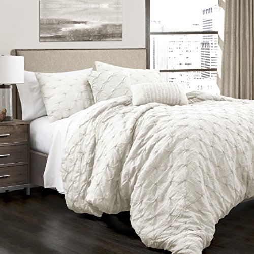 Lush Decor Ravello Biesen, Polyester, weiß, King Size von Lush Decor