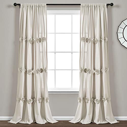 Lush Decor, Neutral Darla Window Curtain Single Panel, 84" x 40" von Lush Decor