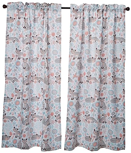 Lush Decor Pixie Fox Room Verdunklungsvorhang für Fenster Polyester Panel 84" x 52" Grau und Rosa von Lush Decor