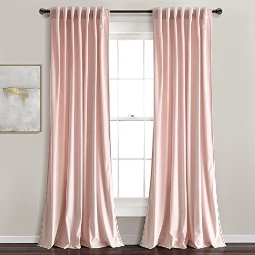 Lush Decor Prima Velvet Vorhang für Fenster, solide, lichtfilterend, 213,4 x 137,2 cm, Blush von Lush Decor