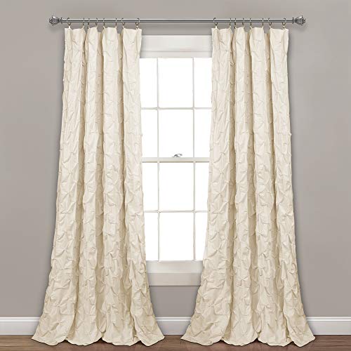 Lush Decor Ravello Pintuck Window Curtain Panel, 84" x 52", Ivory, 52" W x 84" L von Lush Decor