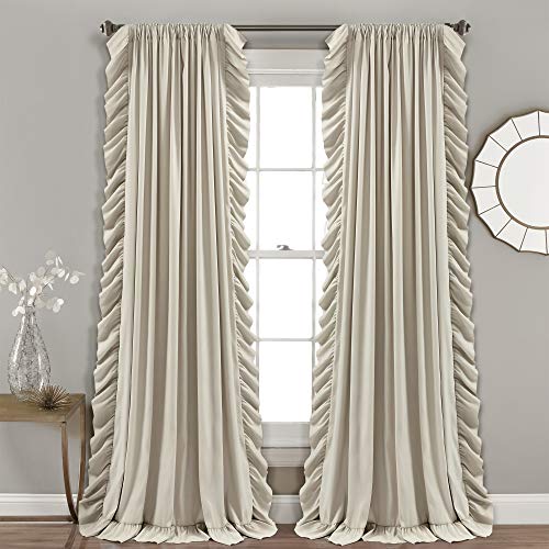 Lush Decor Reyna Wheat Window Curtains Panel Set for Living, Dining Room, Bedroom (Pair), 95” x 54”, 95" x 54", von Lush Decor