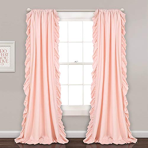 Lush Decor Reyna Raffung Fenstervorhang-Set für Wohnzimmer, Esszimmer, Schlafzimmer, 137,2 cm B x 213,4 cm L, Blush Pink von Lush Decor