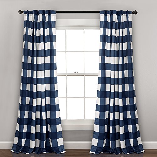 Lush Decor Room Darkening Window Curtain Panel, 84" x 52", Navy von Lush Decor