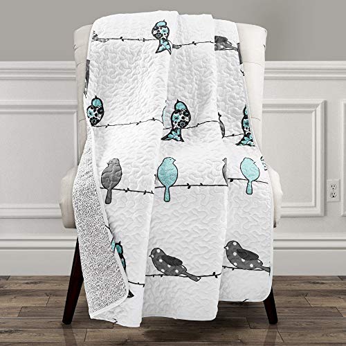 Lush Decor Rowley Birds Überwurfdecke, 152,4 x 127 cm, Blau / Grau von Lush Decor