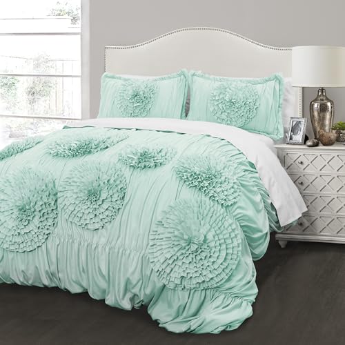 Lush Decor Serena Schmusetuch Set, Baumwolle, Aqua, Full/Queen von Lush Decor