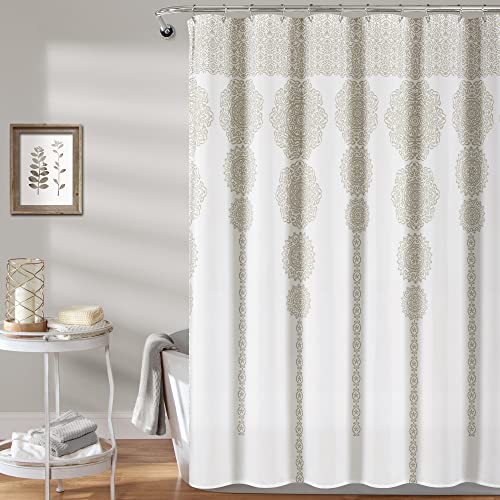 Lush Decor Stripe Medallion Shower Curtain Duschvorhang mit Streifenmedaillon, Polyester, neutral, 72" x 72" Lush Decor Stripe Medallion Shower Curtain Duschvorhang mit Streifenmedaillon, Polyester, neutral, 72" x 72" von Lush Decor
