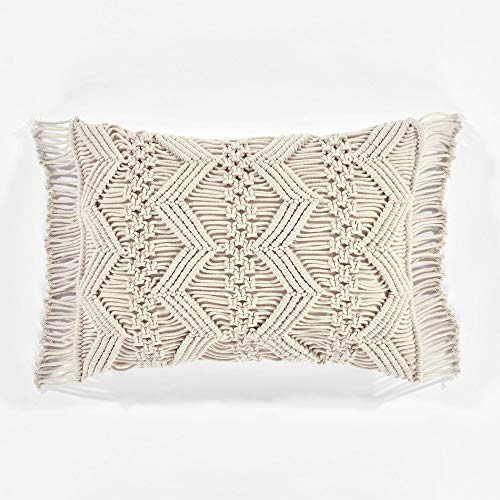 Lush Decor Studio Chevron Makramee Dekorativer Einzel-Kissenbezug, 33 x 50,8 cm, neutral von Lush Decor