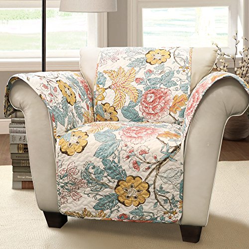 Lush Decor, Blau/Gelb Sydney Furniture Protector Sesselbezug, Blumenmuster, Gartenmuster, Polyester, Chair von Lush Decor