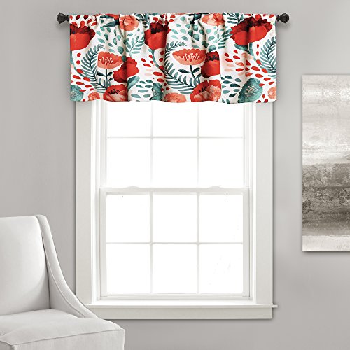 Lush Decor Volant, 45,7 x 132,1 cm, Multi Poppy Garten Vorhänge Zimmer Verdunkelung Fenster Panel Set für Wohnzimmer, Esszimmer, Schlafzimmer, 45,7 cm L von Lush Decor