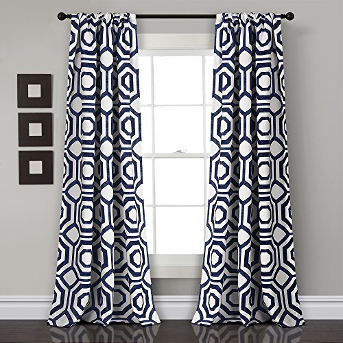 Lush Decor Vorhang, achteckig, verdunkelnd, 213 x 132 cm, Marineblau 0 0 Navy von Lush Decor