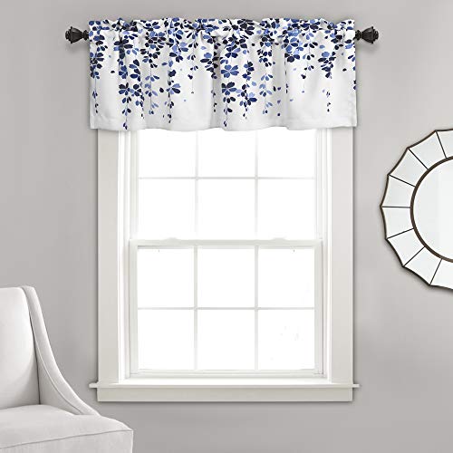 Lush Decor Weeping Flowers Navy and Blue Valance Curtain for Windows, von Lush Decor