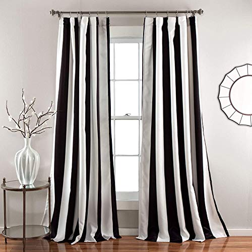 Lush Decor Wilbur C32978P15-000 Fenstervorhänge-Set, 213,4 cm, L-Paar, Schwarz von Lush Decor