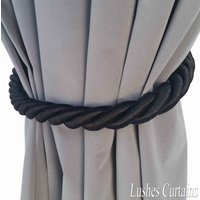 1 Große Handgefertigte Schwarz Fenster Behandlung Hardware Wohnkultur Vorhang Krawatte Drapierung Pull Back Cord/Seil 36 "Lange Dicker Raffhalter von LushesFabrics