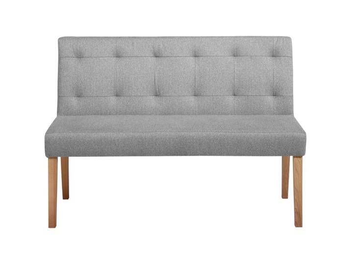 Polsterbank Tolga Stoff 2-Sitzer 126x55x90 cm (BxTxH); Sitz hellgrau, Gestell braun Polsterbank Tolga Stoff 2-Sitzer, Massivholz von Lusini