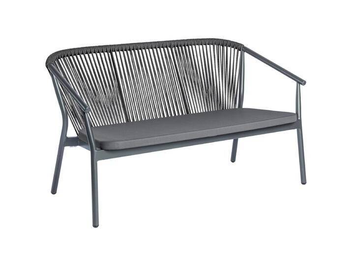 Outdoor Sofa Calvo 3-Sitzer 140x75x78 cm (BxTxH); Sitz anthrazit, Gestell anthrazit Outdoor Sofa Calvo 3-Sitzer, wetterfest von Lusini