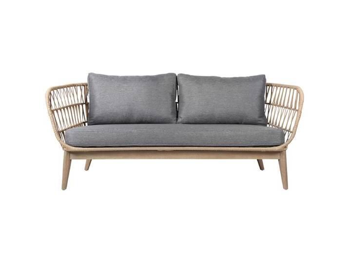 3-Sitzer Sofa Cassaro 182x78x74 cm (BxTxH); Sitz anthrazit, Gestell braun 3-Sitzer Sofa Cassaro von Lusini