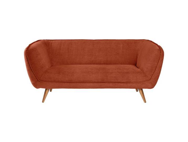 3-Sitzer Sofa Kelso Cord, Beine braun 183x88x76 cm (BxTxH); Sitz terrakotta, Gestell buche 3-Sitzer Sofa Kelso Cord, Beine braun von Lusini