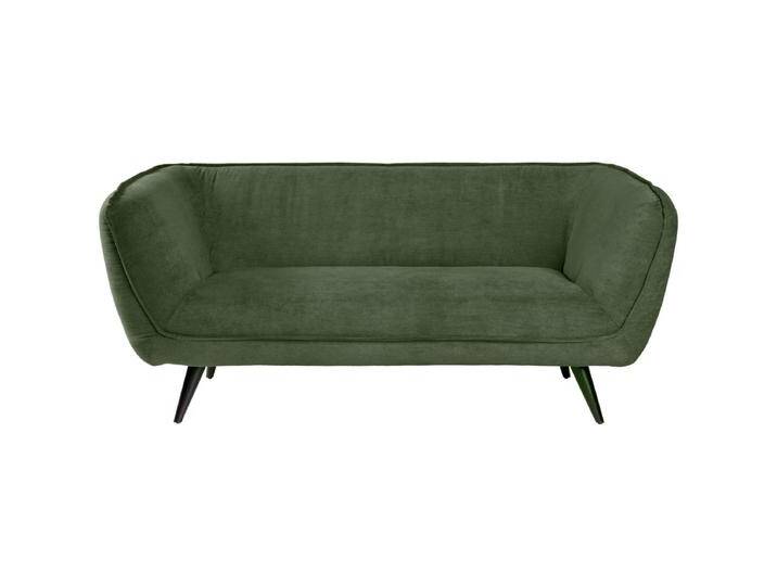 3-Sitzer Sofa Kelso Cord, Beine schwarz 183x88x76 cm (BxTxH); Sitz grün, Gestell schwarz 3-Sitzer Sofa Kelso Cord, Beine schwarz von Lusini