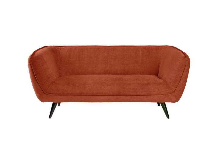 3-Sitzer Sofa Kelso Cord, Beine schwarz 183x88x76 cm (BxTxH); Sitz terrakotta, Gestell schwarz 3-Sitzer Sofa Kelso Cord, Beine schwarz von Lusini