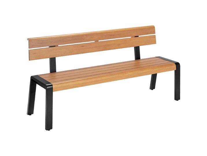 Bank Listello mit Rückenlehne 163x37.8 cm (BxH); Sitz braun, Gestell schwarz Bank Listello mit Rückenlehne von Lusini