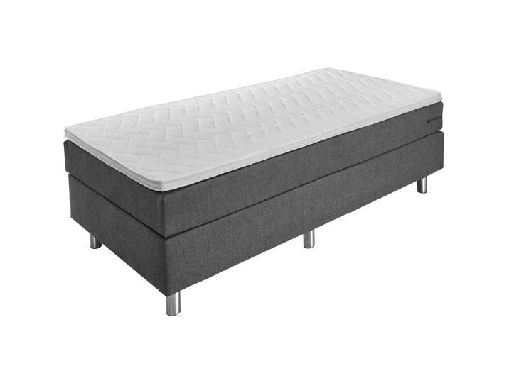 Boxspringbett Basic Möbelstoff, ohne Rückenteil 90x200x63 cm (BxLxH); anthrazit; H3-fest Boxspringbett Basic Möbelstoff, ohne Rückenteil von Lusini