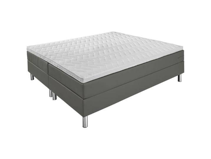 Boxspringbett Premium Kunstleder, ohne Rückenteil 200x200x69 cm (BxLxH); dunkelgrau; H3-fest Boxspringbett Premium Kunstleder, ohne Rückenteil von Lusini