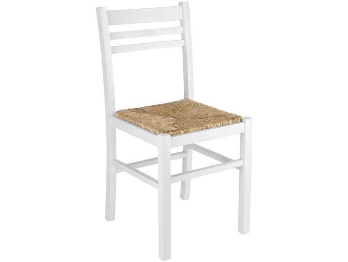 Holzstuhl Hera 42x44x86.5 cm (BxTxH); Sitz natur, Gestell weiß; 2 Stück / Pack Holzstuhl Hera, Massivholz von Lusini
