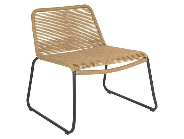 Outdoor Lounge Sessel Filea 73.5x67x75 cm (BxTxH); Sitz beige, Gestell schwarz; 2 Stück / Pack Outdoor Lounge Sessel Filea, wetterfest von Lusini