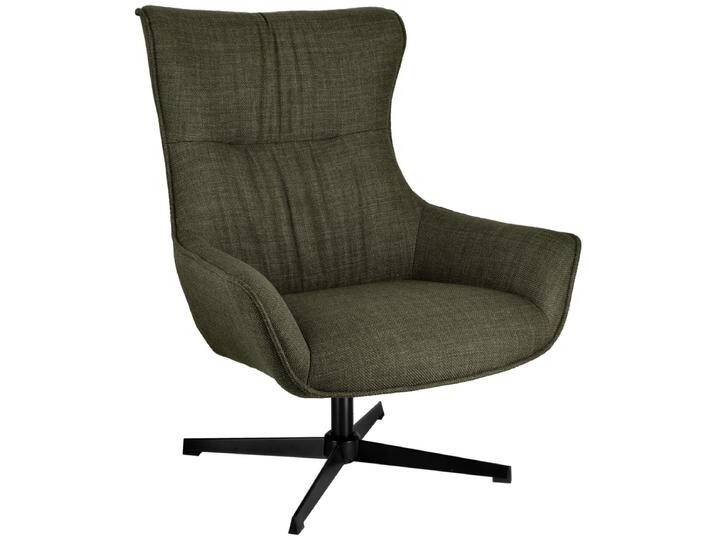 Ohrensessel Elvar 85x85x101 cm (BxTxH); Sitz grün meliert, Gestell schwarz Ohrensessel Elvar von Lusini