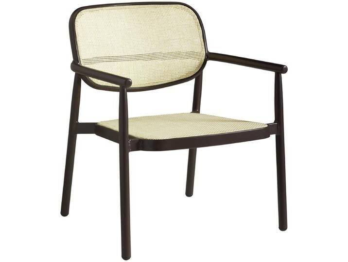 Outdoor Lounge Sessel Candia 66x68x80 cm (BxTxH); Sitz beige, Gestell dunkelbraun Outdoor Lounge Sessel Candia, stapelbar von Lusini