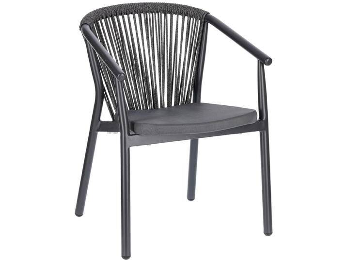 Outdoor Stapelstuhl Calvo II 58x60x79 cm (BxTxH); Sitz anthrazit, Gestell anthrazit; 2 Stück / Pack Outdoor Stapelstuhl Calvo II, stapelbar von Lusini