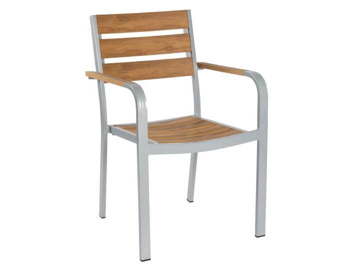 Outdoor Stapelstuhl Resistance mit Armlehnen 54.5x58x85 cm (BxTxH); Sitz braun, Gestell grau; 2 Stück / Pack Outdoor Stapelstuhl Resistance mit Armlehnen, wetterfest von Lusini