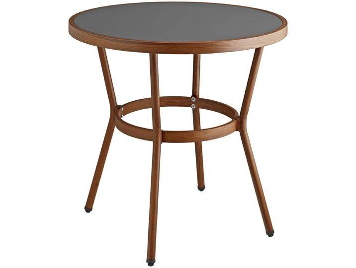 Outdoortisch Tolia 80x74 cm (ØxH); Platte anthrazit, Gestell dunkelbraun; rund Outdoortisch Tolia, wetterfest von Lusini