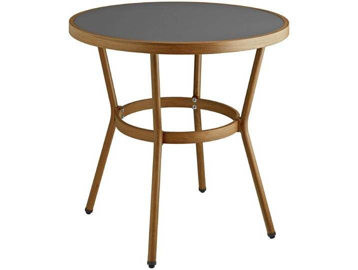 Outdoortisch Tolia 80x74 cm (ØxH); Platte anthrazit, Gestell hellbraun; rund Outdoortisch Tolia, wetterfest von Lusini