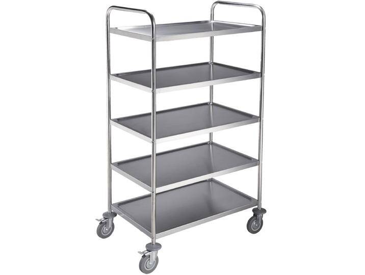 Servierwagen Basic 5B 85x53x156 cm (BxTxH); silber Servierwagen Basic 5B von Lusini