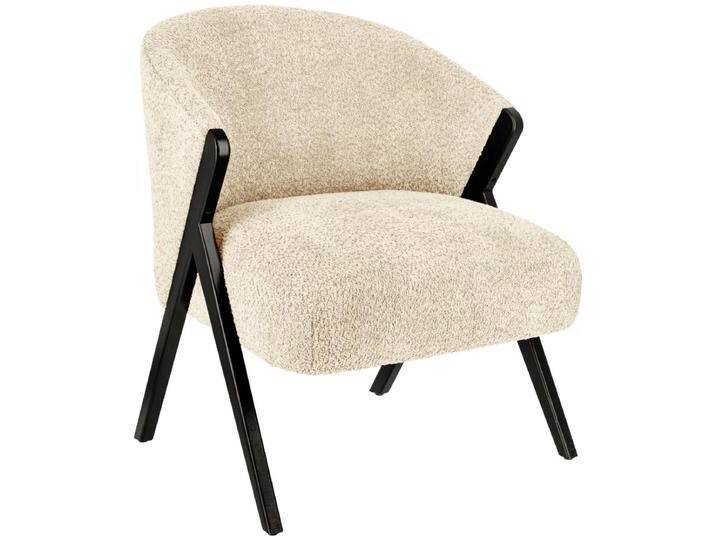 Sessel Caso Bouclé 69x70x77 cm (BxTxH); Sitz beige, Gestell schwarz Sessel Caso Bouclé von Lusini