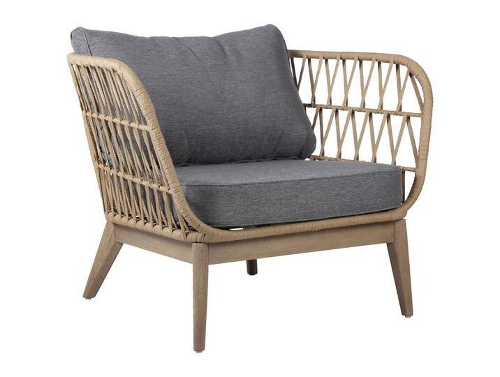 Sessel Cassaro 97x78x74 cm (BxTxH); Sitz anthrazit, Gestell braun Sessel Cassaro von Lusini
