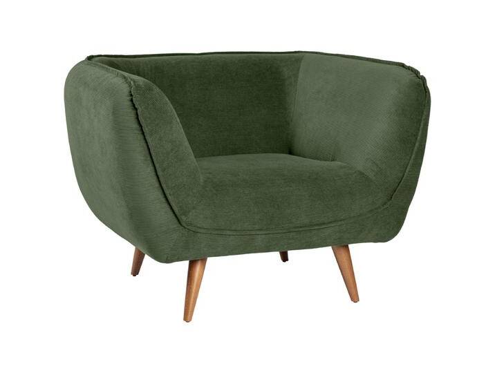 Sessel Kelso Cord, Beine braun 110x88x76 cm (BxTxH); Sitz grün, Gestell buche Sessel Kelso Cord, Beine braun von Lusini